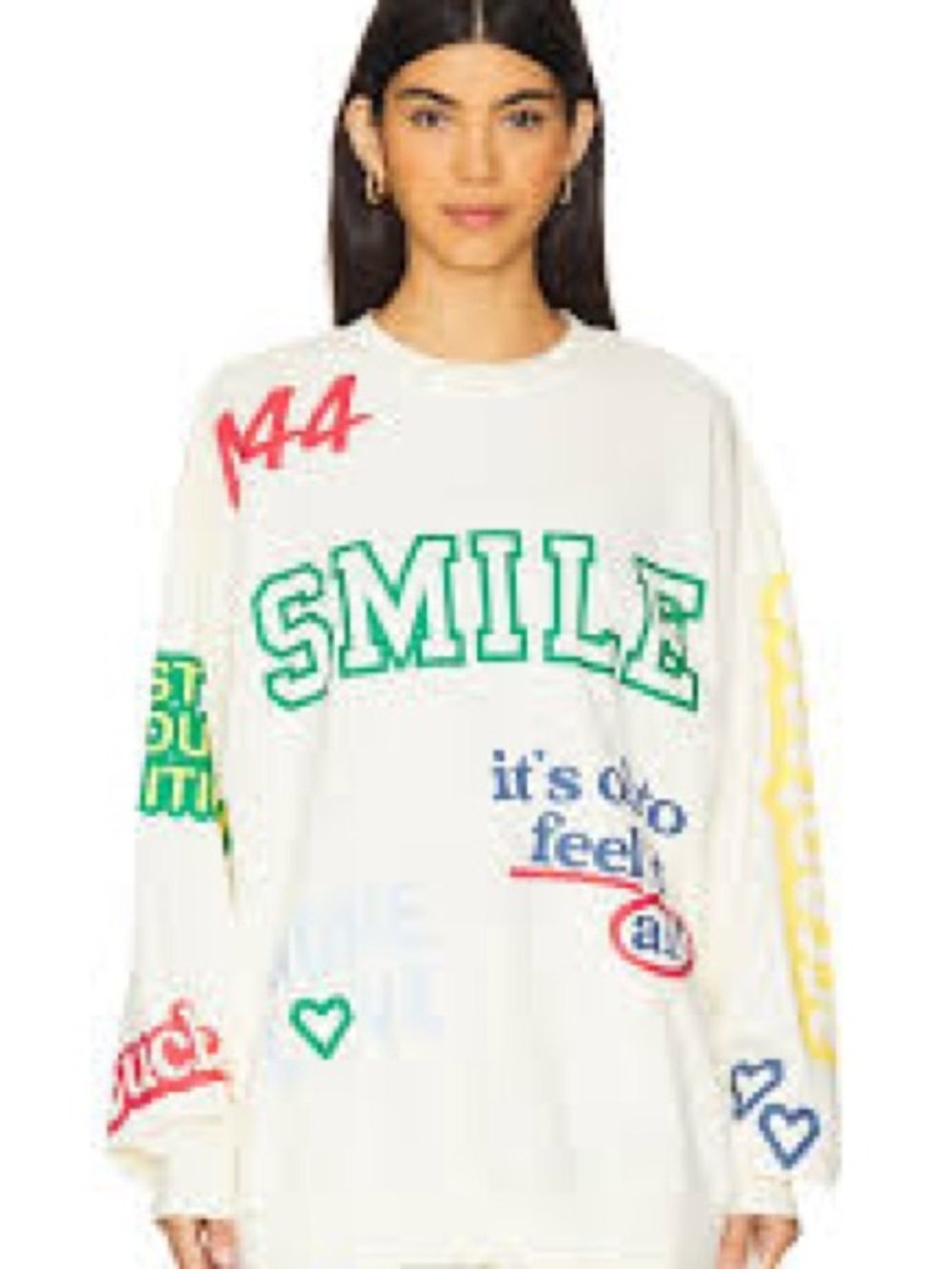 Mayfair group affirmations Crewneck Sweatshirt - cream with Multicolor Prints